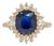 Gia Certified 4.3Ct Ceylon Sapphire Ring With Natural Diamond Accents: 14k Gold, Size 6.75 For Sale
