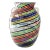 1960s Vintage Fratelli Toso Canne Multicolor Winged Murano Glass Vase For Sale