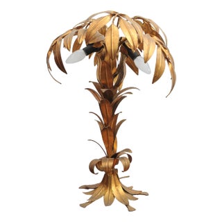Gilded Palm Table Lamp by Hans Kögl For Sale
