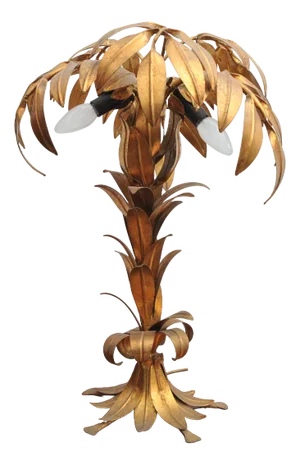 Gilded Palm Table Lamp by Hans Kögl