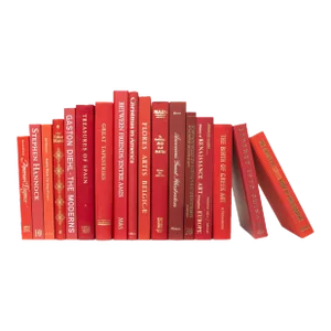 Decorative Books - Vintage Gala Oversized Books - Red Books By The Foot
