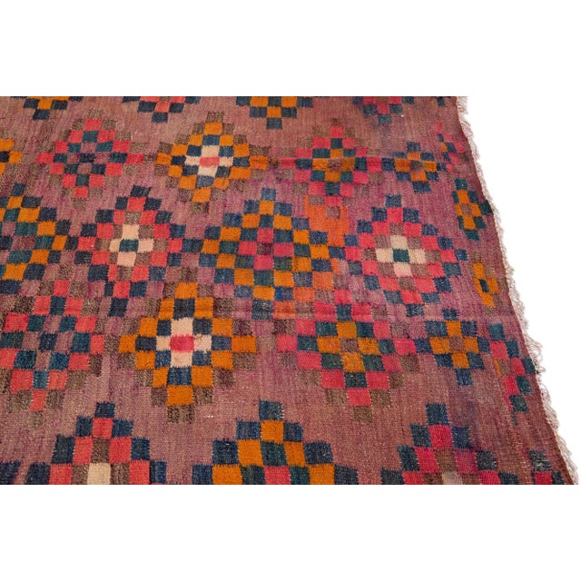 Mid-20th Century Turkish Kilim Red Handmade Tribal Wool Rug For Sale In New York - Image 6 of 8