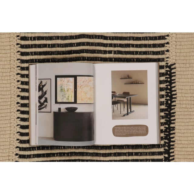 Beige Rug & Kilim’s Contemporary Kilim in Beige With Striped Central Column in Black For Sale - Image 8 of 10