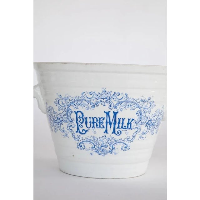 Early 19th Century "Pure Milk" Ironstone Dairy Pail For Sale - Image 6 of 6