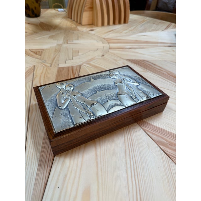 Vintage Italian Acca Wood Trinket Jewelry Box For Sale - Image 4 of 8