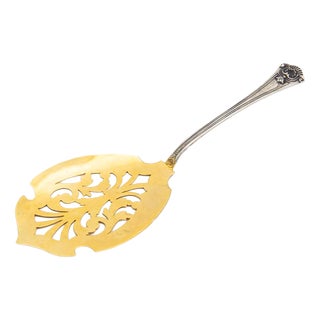 Gold-Plated Silver Spatula for Cakes with Reliefs For Sale