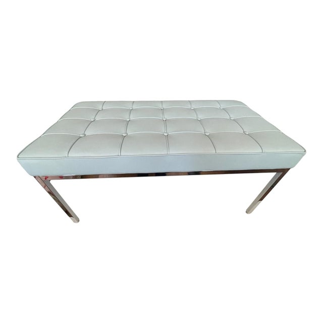Florence Knoll™ Two Seat Bench "Cabana" Leather- Signed For Sale - Image 9 of 10