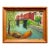 Signed 1930s River Landscape Fine Art Oil Painting / 1930s Small Townscape Wall Art For Sale