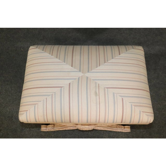 Wood Maison Jansen Style French Directoire Creme Painted X Bench Circa 1960 For Sale - Image 7 of 11