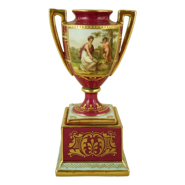 Empire Style Porcelain Vase with Mythological Scene by F. Koller for the Imperial Manufactory in Vienna, Austria, Late 1700s For Sale