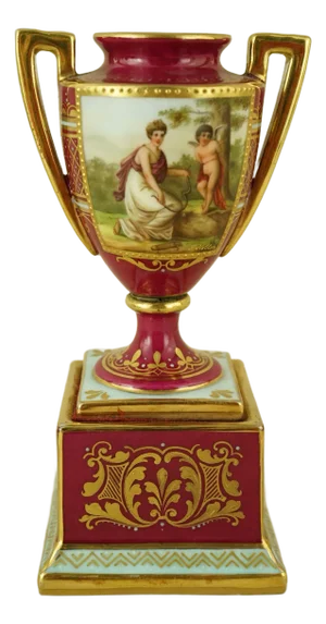 Empire Style Porcelain Vase with Mythological Scene by F. Koller for the Imperial Manufactory in Vienna, Austria, Late 1700s
