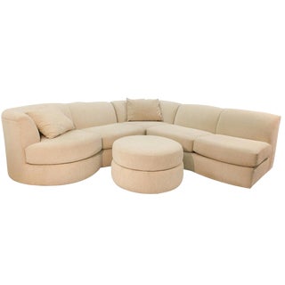 Weiman Mid Century Modern Sectional Sofa & Ottoman For Sale