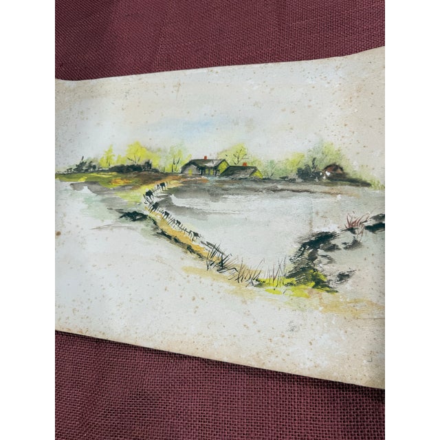 Art Deco Watercolor/ Pastel 1950s Loose Signed From Italy For Sale - Image 3 of 5