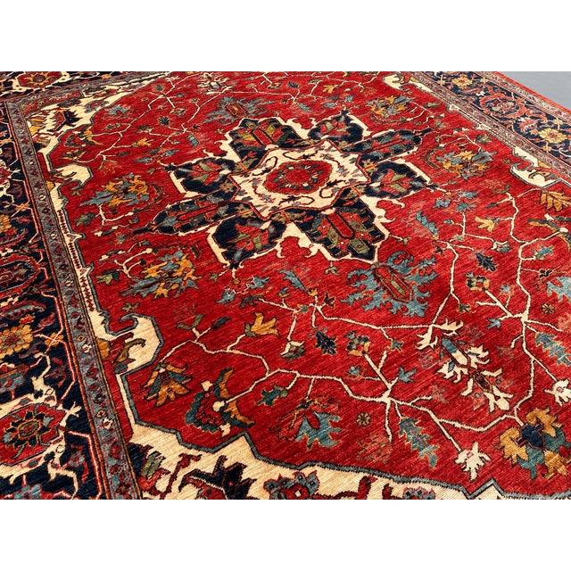 Textile Southwestern Tribal Hand Knotted Rug 7'8" X 9'8" For Sale - Image 7 of 9