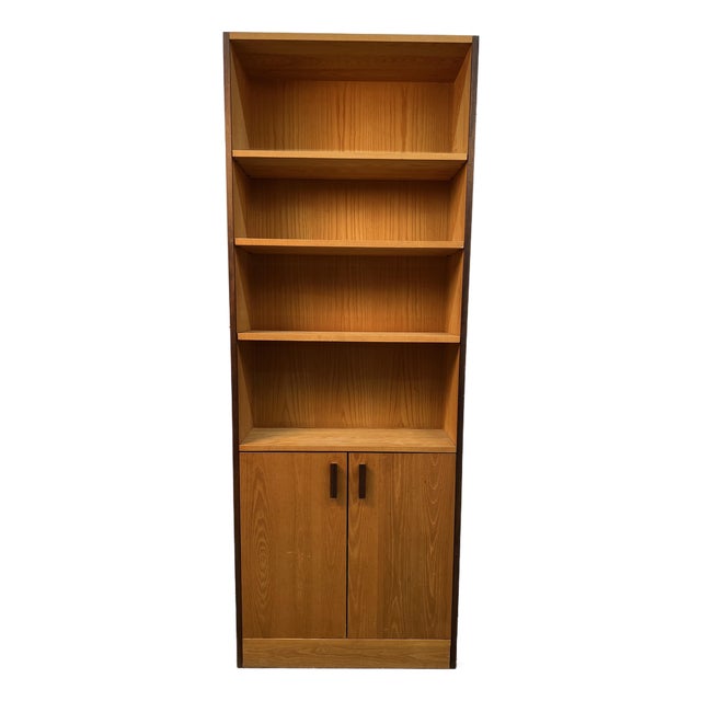 Mid-Century Modern Style Bookcase W/ Storage For Sale