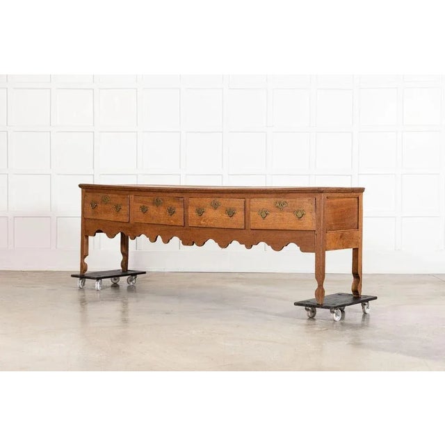 Large Early 19th Century English Oak Dresser Base, 1800 For Sale - Image 3 of 13