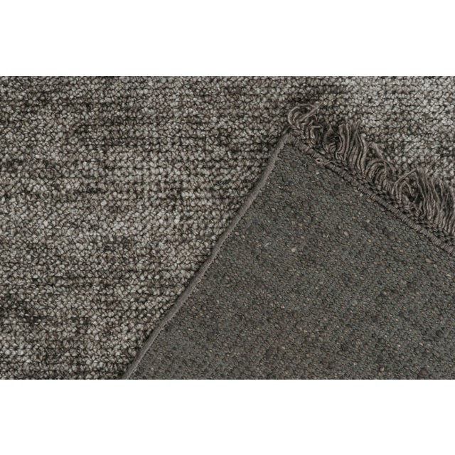 Textile 2010s Rug & Kilim’s Modern Rug in Solid Silver-Gray Tone-on-Tone Striae For Sale - Image 7 of 7