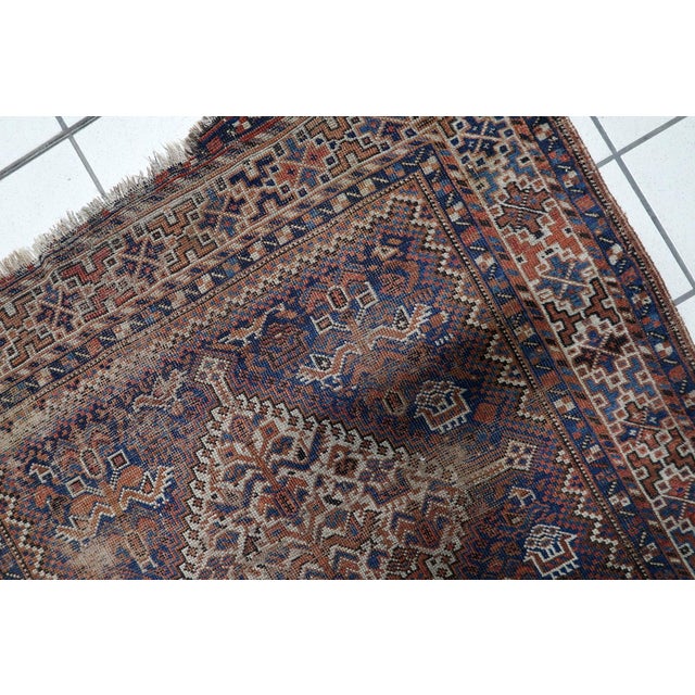 1880s, Antique Persian Khamseh Handmade Rug 3.6' X 4.8' For Sale - Image 12 of 13