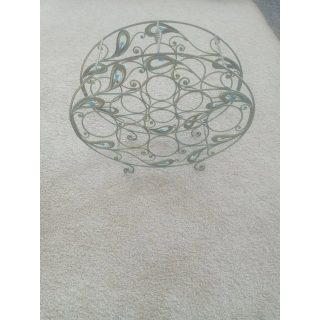 Art Nouveau 1970s Exquisite Art Noveau Brushed Metalware Round Wine Holder For Sale - Image 3 of 5