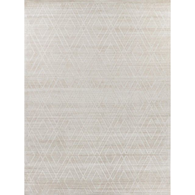 Exquisite Rugs Basildon Handmade Bamboo Silk & Cotton Beige Rug-9'X12' For Sale In Los Angeles - Image 6 of 6