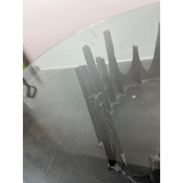 Glass 1960s Paul Evans Sculpted Bronze "Stalagmite" Coffee Table, Signed Brutalist MCM For Sale - Image 7 of 9