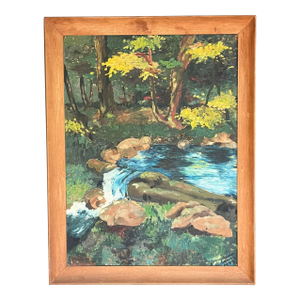 1940’s Original Landscape Painting Signed and Framed Art