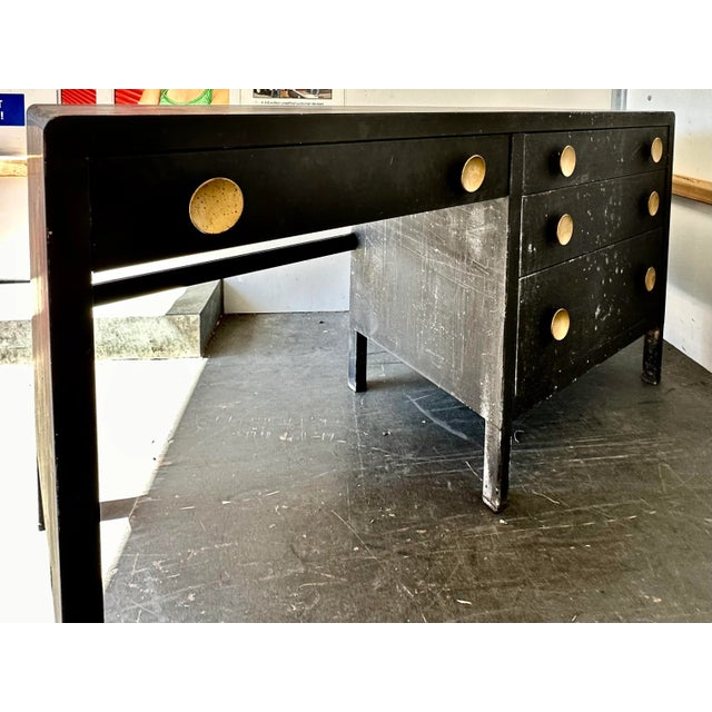 1940s 1940s Machine-Age International Style Steel Military Tanker Writing Desk For Sale - Image 5 of 11