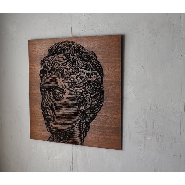 Monumental Mid-Century Carved Op Art Relief Portrait, 1960s For Sale - Image 4 of 9