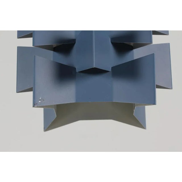Danish Geometric Metal Pendant Light in the Style of Niels Esmann and Poul Gernes, 1970s For Sale - Image 4 of 8