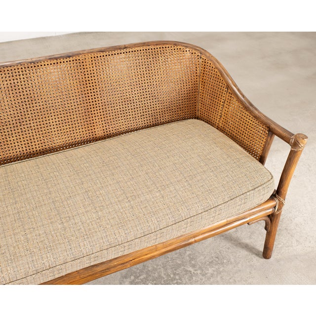 McGuire Organic Modern Rattan Double-Cane Panel Sofa Settee For Sale - Image 11 of 18