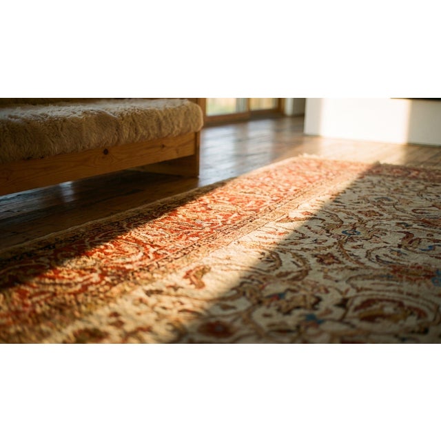 Phenomenal Ivory Color With Great Medallion Design Antique Sultanabad Rug For Sale - Image 9 of 9