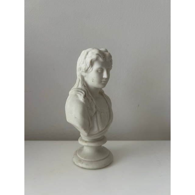 Timeless antique. Parian porcelain bust of Beatrice. Beautiful representation of Dante's Beatrice, a symbol of divine...