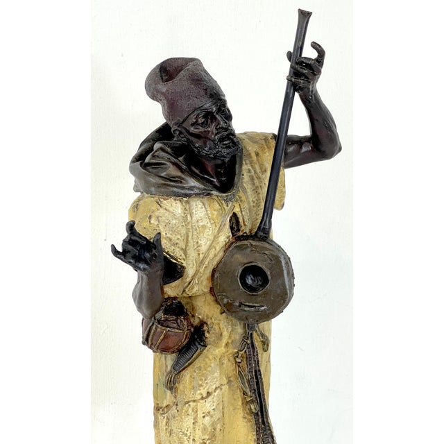 Gold Austrian Cold Painted Figure of a Musician, after Franz Bergmann For Sale - Image 8 of 11