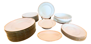 Vintage French Limoges Porcelain Dinner Set for Ten People, 1920s, Set of 32