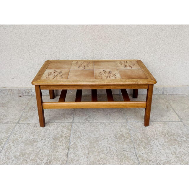 Ceramic Vintage Teak and Ceramic Coffee Table, 1960 For Sale - Image 7 of 10