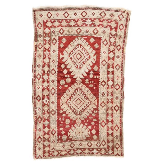 Textile Mid 20th Century Vintage Small Rug For Sale - Image 7 of 7