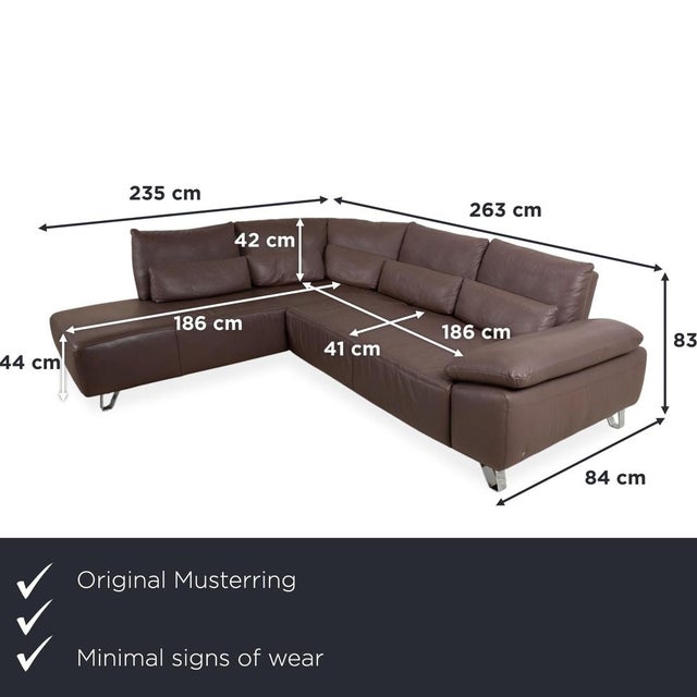 with this MR 680 corner sofa from Musterring, you'll bring a generously sized piece of seating in brown leather into your...