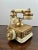 French Vintage French Style Brass Rotary Telephone With Ornate Repoussé Cream Enamel Base For Sale - Image 3 of 16