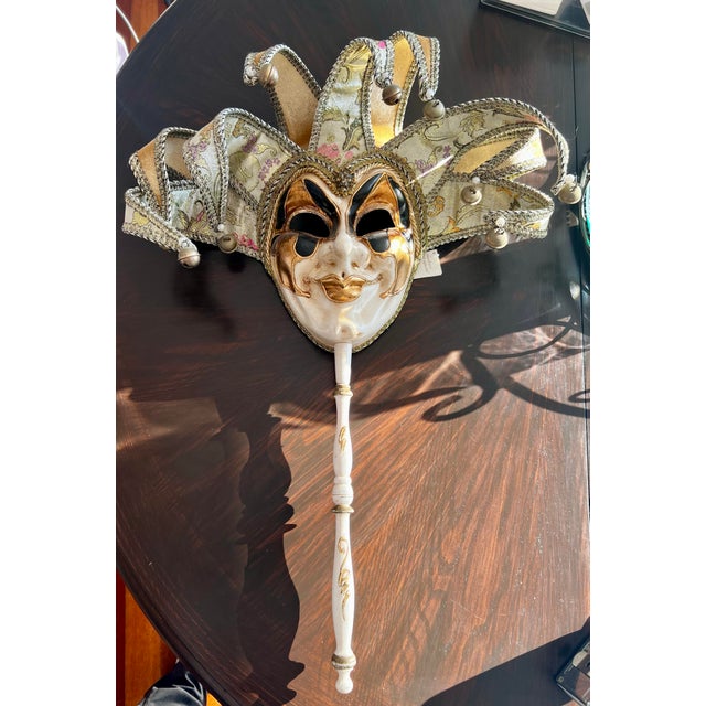 Immerse your space in the romance and mystery of Venetian Carnival with this exquisite hand-made and hand-painted Venetian...