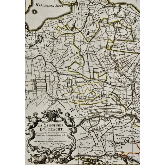 Utrecht, Netherlands: A Large 17th Century Hand-Colored Map by Sanson & Jaillot, 1692 For Sale In San Francisco - Image 6 of 10