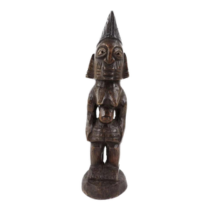 Early 20th Century Yoruba Ibeji Female Miniature Figure 13 Inch Nigeria