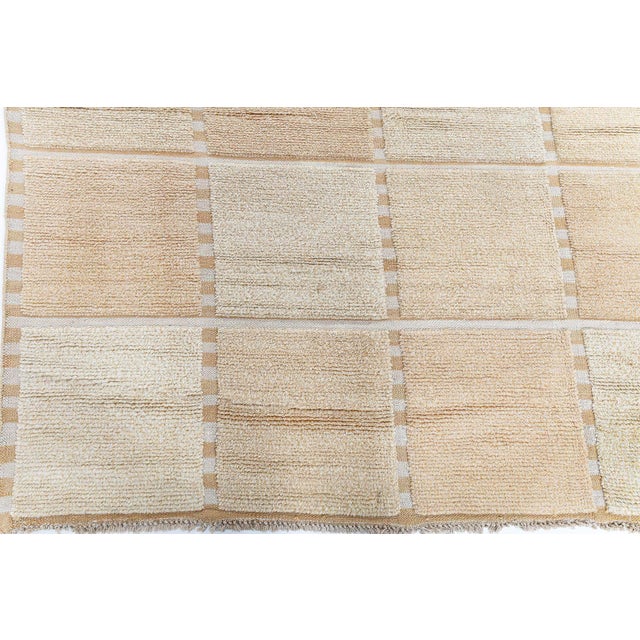 "Carre" Modern Grid Beige And Pale Sand Oversized Rug by Doris Leslie Blau For Sale - Image 4 of 9