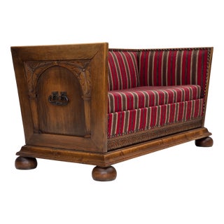 Vintage Danish Two-Seater Sofa in Wool and Oak, 1960s For Sale