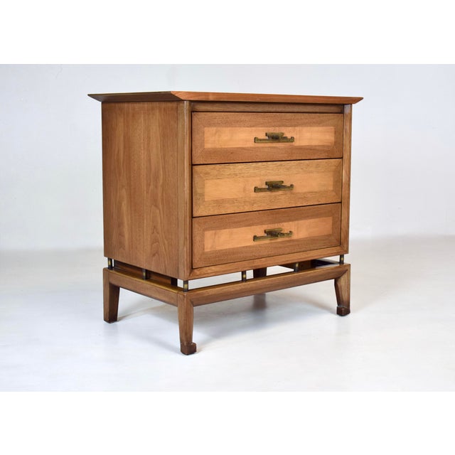 White Furniture Mid-Century Modern Walnut Burl Nightstands by White Furniture, Usa For Sale - Image 4 of 11