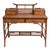 English Pagoda Writing Desk British Colonial Style Rattan & Grasscloth For Sale - Image 3 of 10
