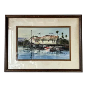 Michael J. Weber "Southern Sea Food " Watercolor Painting