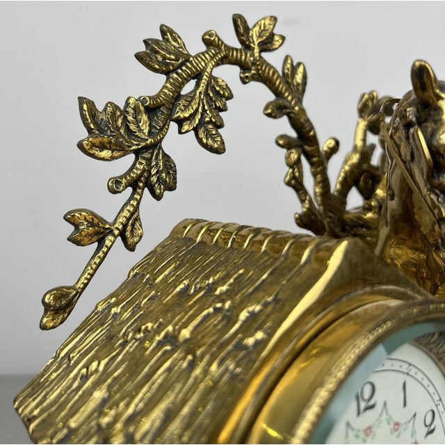 Vintage French Ornate Quartz Mantel Clock with Horse Figure For Sale - Image 13 of 16