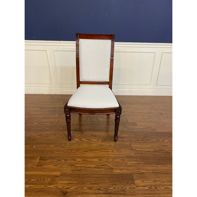 Set of Eight Newport Dining Chairs With Base Muslin Fabric - Showroom Samples For Sale - Image 12 of 18