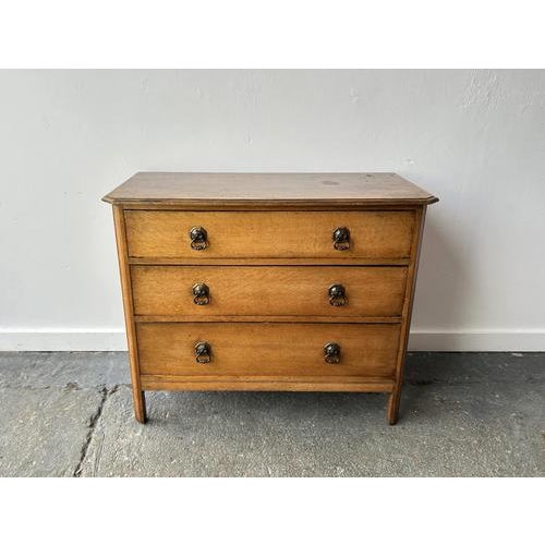 Brown Small Vintage Georgian Oak Chest of Drawers, 1940s For Sale - Image 8 of 8