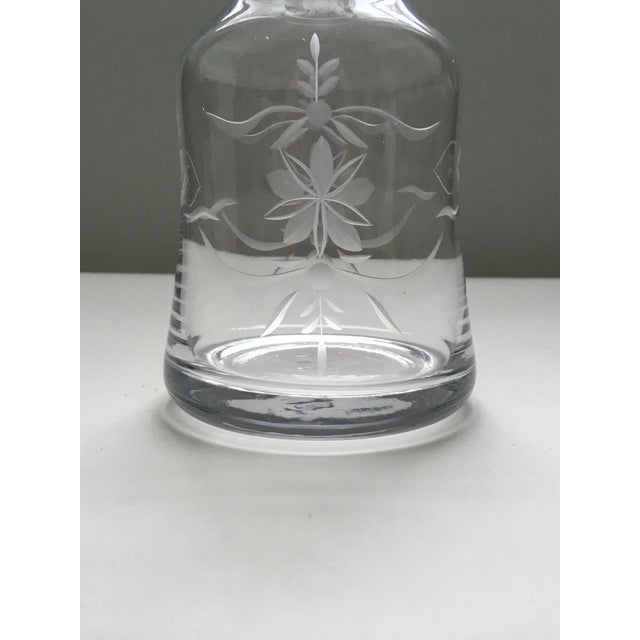 Transparent Vintage Clear Etched Glass Carafe For Sale - Image 8 of 9